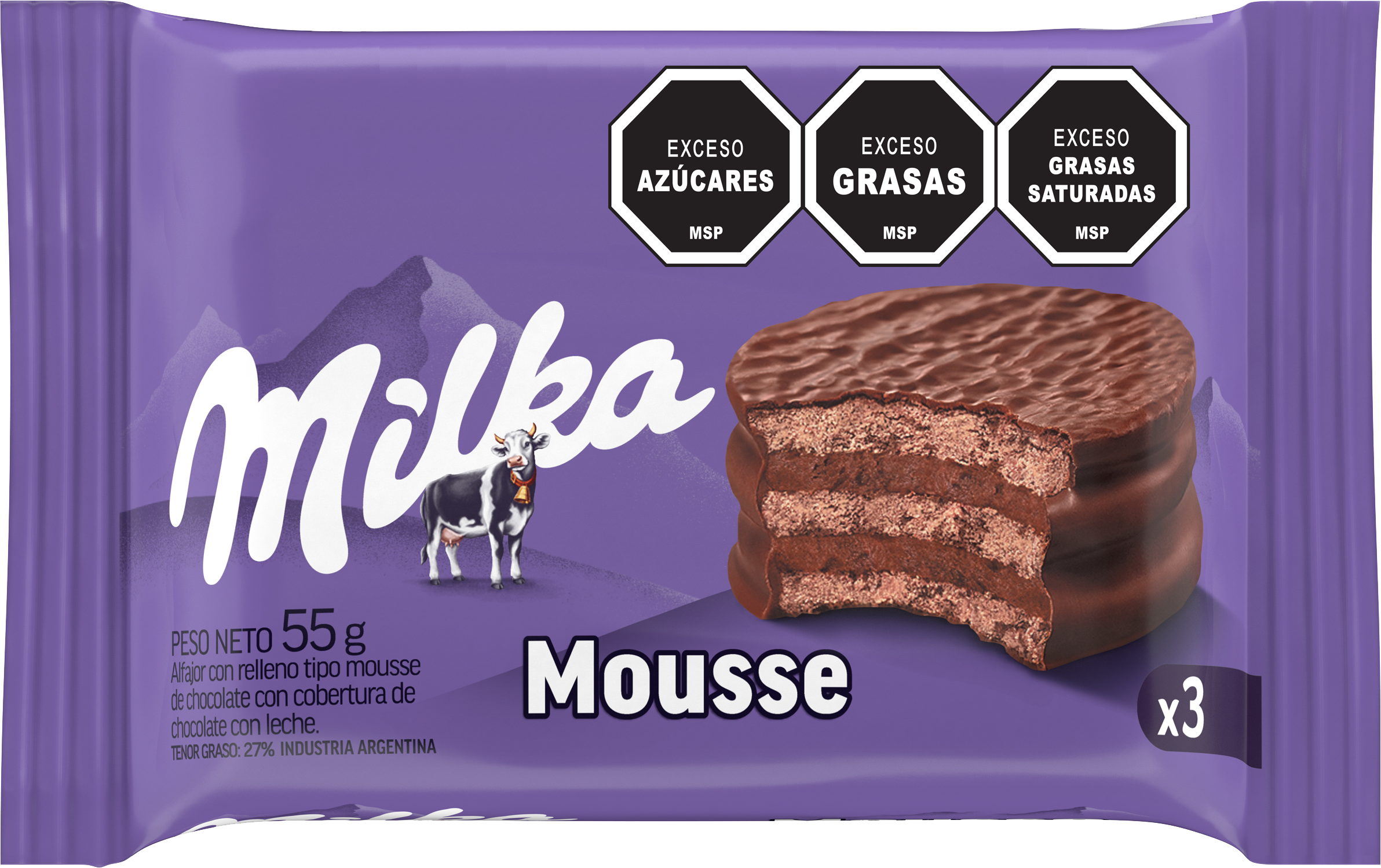 Alfajor Milka Triple Mousse 55g - Nerilan Uruguay